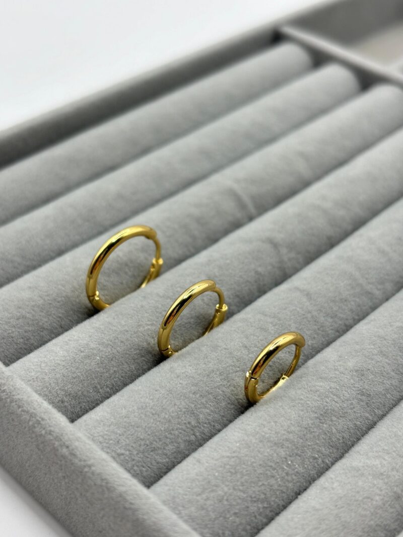Çelik 3'lü Gold Küpe