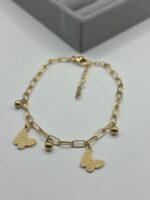 Çelik Kelebek Gold Bileklik