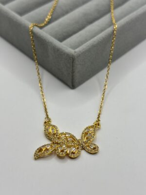 Çelik Gold Kelebek Kolye
