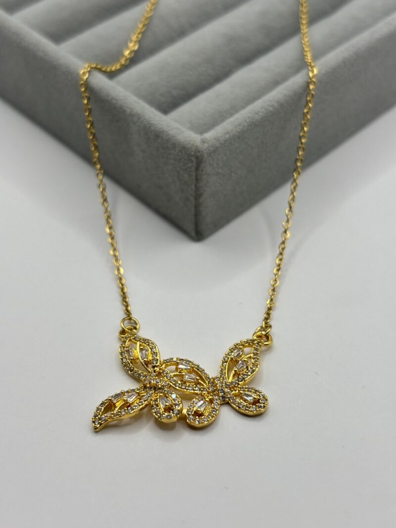 Çelik Gold Kelebek Kolye