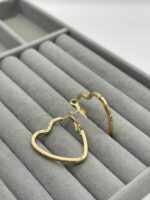 Çelik Gold Kalp Küpe