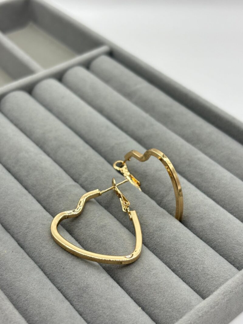 Çelik Gold Kalp Küpe