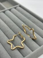 Çelik Gold Yıldız Küpe