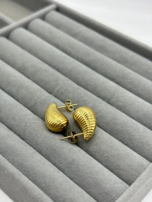 Çelik Mini Gold Damla Küpe