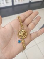 Çelik Hasır Nazar Boncuklu Yonca Bileklik