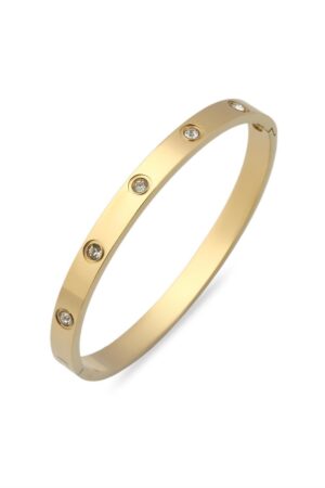 Çelik Taşlı Gold Kelepçe