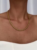 Çelik Gold  5mm Burgu Kolye 65 cm