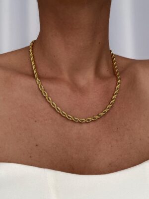 Çelik Gold  3mm Burgu Kolye 65 cm