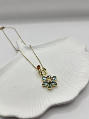 Çelik Premium Çiçek Kolye