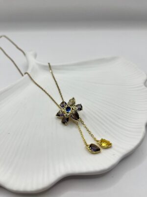 Çelik Premium Çiçek Kolye