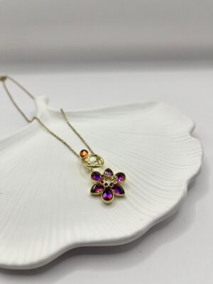 Çelik Premium Çiçek Kolye