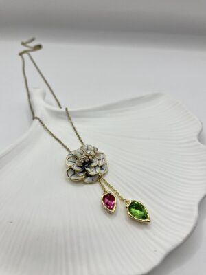 Çelik Premium Çiçek Kolye