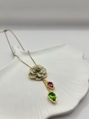 Çelik Premium Çiçek Kolye