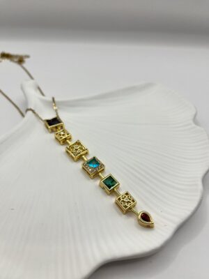 Çelik Taşlı Y Kolye