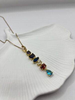 Çelik Taşlı Y Kolye