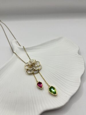 Çelik Premium Çiçek Kolye