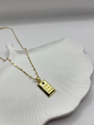 Çelik Külçe Altın Kolye