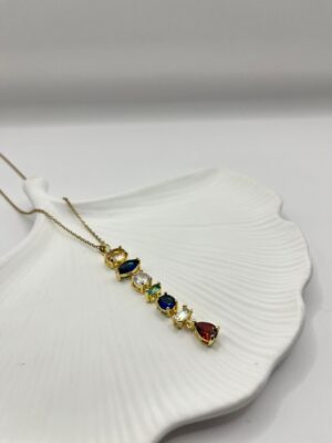 Çelik Taşlı Y Kolye