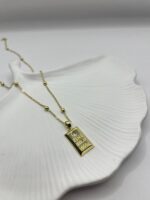 Çelik Külçe Altın Gold Kolye