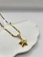 Çelik Taşlı Yıldız Kolye
