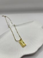 Çelik Külçe Altın Kolye