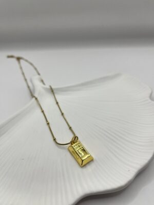 Çelik Külçe Altın Kolye