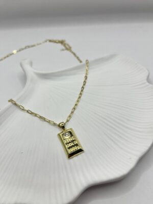 Çelik Külçe Altın Kolye