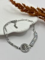 Çelik Taşlı Yaşam Çiçeği Bileklik