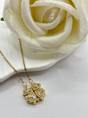 Çelik Açılabilir Yonca Kolye