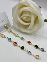 Renkli Taşlı Sallantılı Küpe