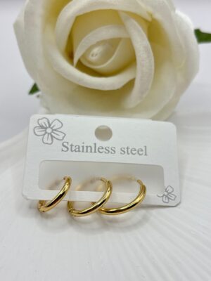 Çelik Gold Halka Küpe