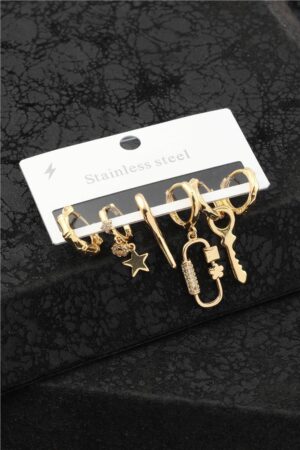 Çelik Altılı Küpe