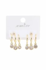 Vip Taşlı Gold Küpe