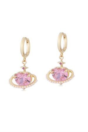 Vip Taşlı Gold Küpe