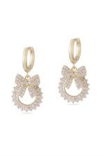 Vip Taşlı Gold Küpe