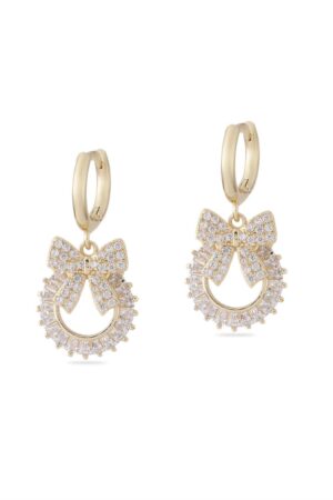 Vip Taşlı Gold Küpe