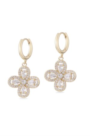 Vip Taşlı Gold Küpe