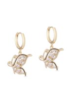 Vip Taşlı Gold Küpe