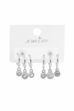 Vip Taşlı Gümüş Renk Küpe