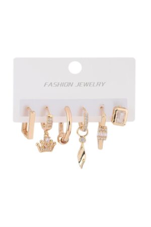 Vip Taşlı Altılı Küpe