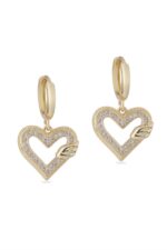 Vip Taşlı Gold Küpe