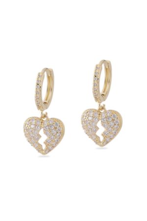 Vip Taşlı Gold Küpe