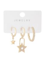 Vip Taşlı Gold Küpe