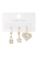 Vip Taşlı Gold Küpe