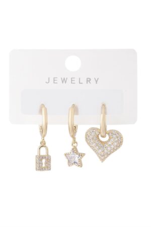 Vip Taşlı Gold Küpe