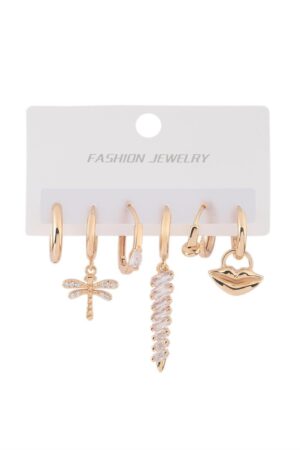 Vip Taşlı Altılı Küpe