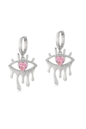 Vip Taşlı Gümüş Renk Küpe