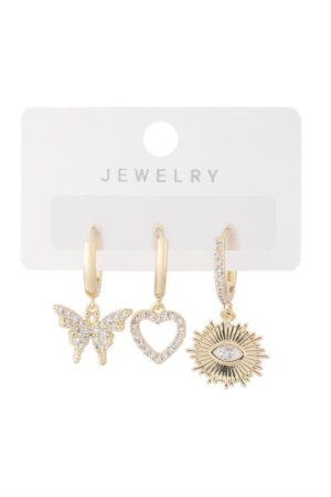 Vip Taşlı Gold Küpe