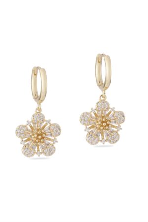 Vip Taşlı Gold Küpe