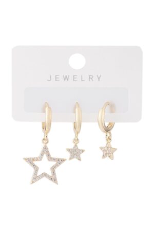 Vip Taşlı Gold Küpe